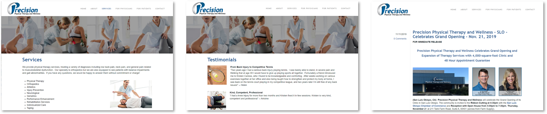 Nicolette A Munoz Consulting - Precision Physical Therapy SLO - Website